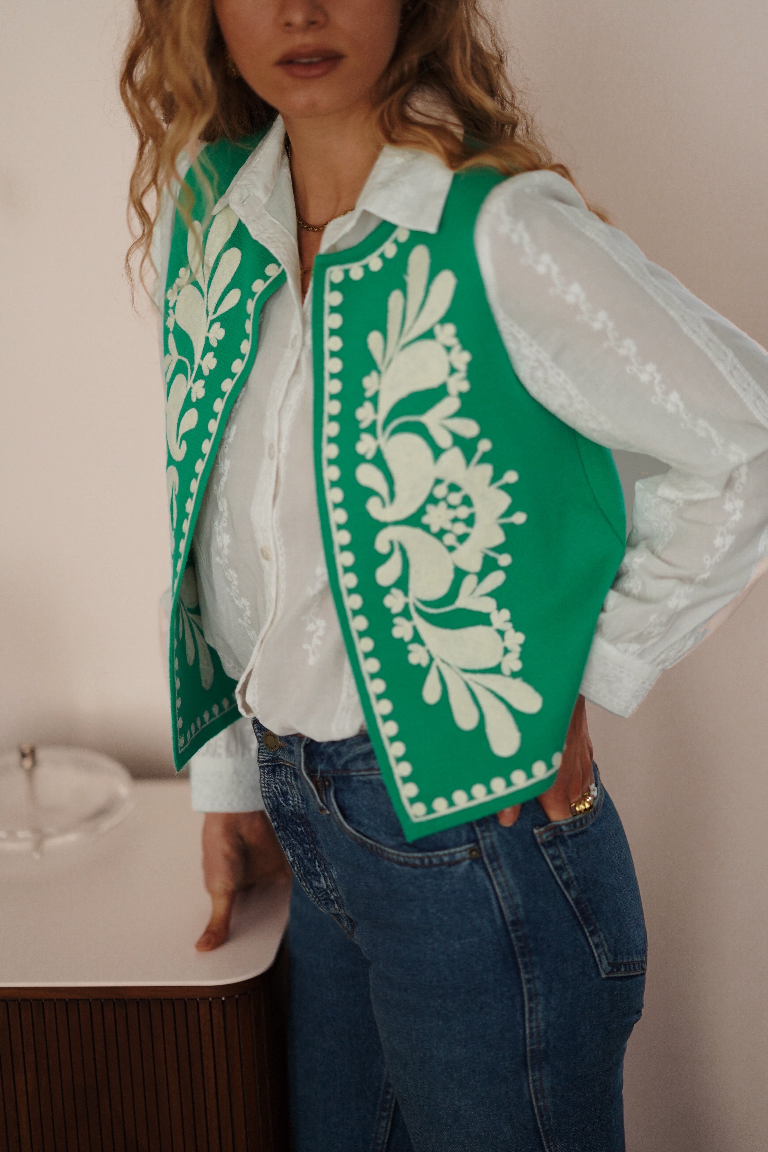 Sofia sleeveless jacket